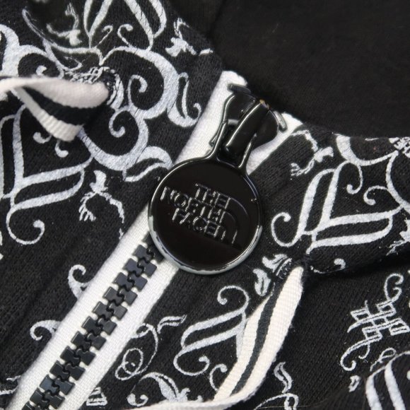 The North Face Ornate Buck Logo Print Zip Front Hooded Sweatshirt Women's Medium - Picture 7 of 11